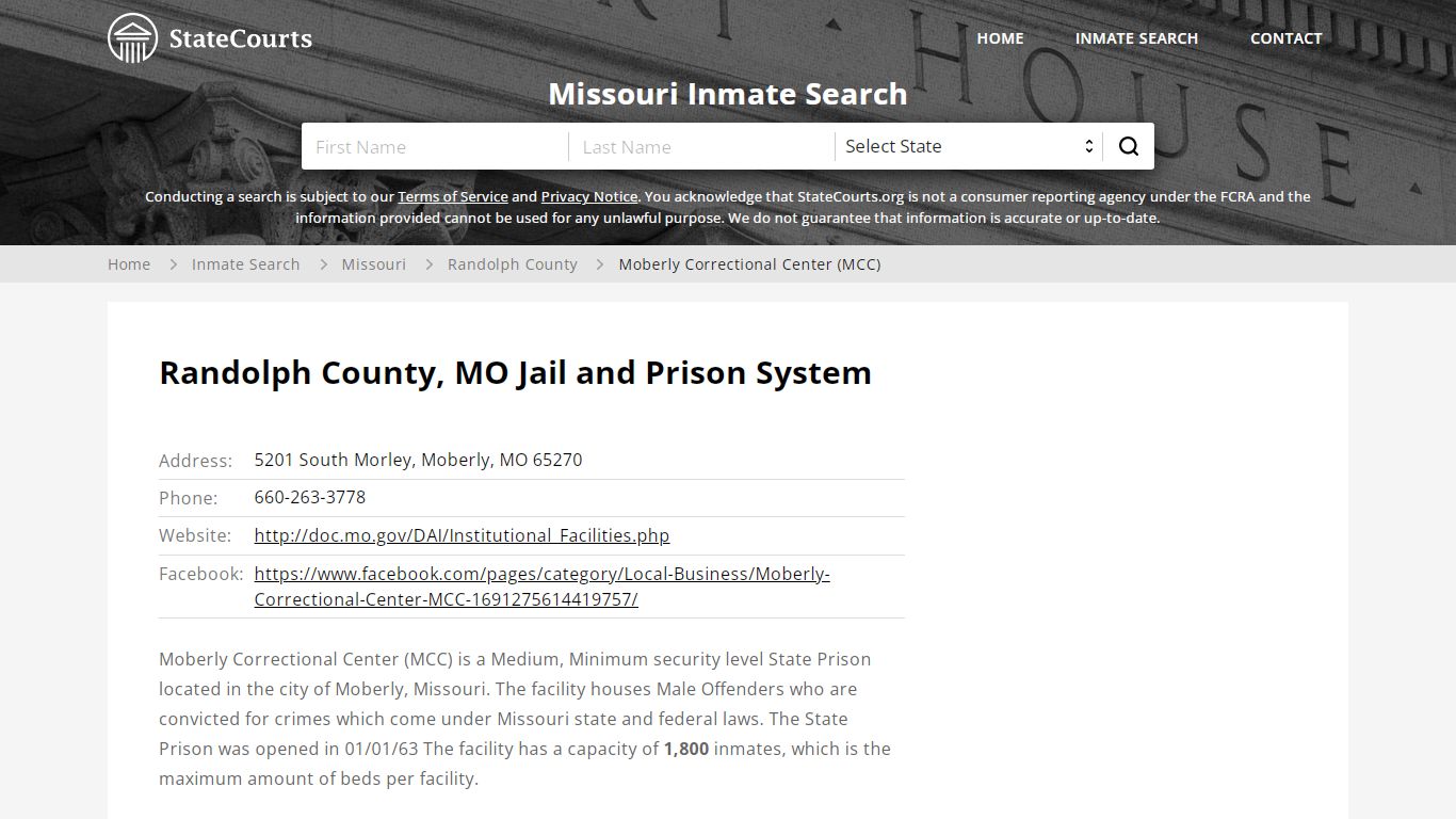 Moberly Correctional Center (MCC) Inmate Records Search, Missouri ...